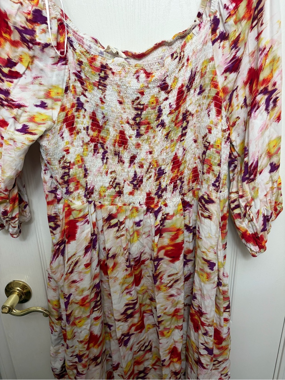 Terra & Sky White Multi Floral Brushstroke Mini Dress